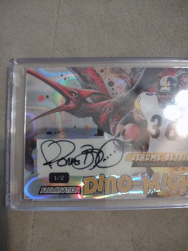WILD CARD 2024 DINO-MIGHT STEELERS HOF JEROME BETTIS 1/2 AUTO SP ¡COMO NUEVO! RARO 🔥📈 - Imagen 12 de 24