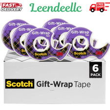 Scotch Gift Wrap Tape, Invisible, 0.75 in. x 650 in., 6 Dispensers/Pack, Create
