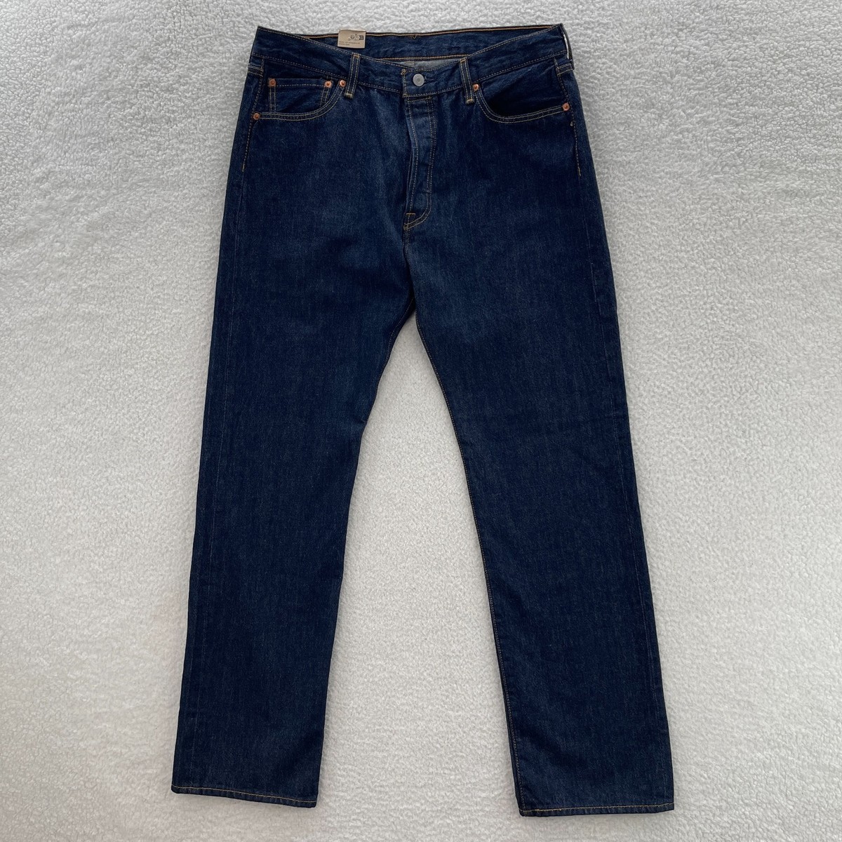 Levis 501 Jeans Mens 36x34 Blue Original Fit Straight Dark Wash