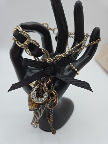 Betsey Johnson Hufeisen, Engelsflügel, Schildpatt Herz Bettelarmband gebraucht - Bild 2 von 13
