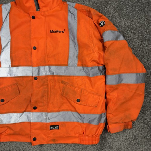 Veltuff Real Workwear Mens XXL Orange Hi-Vis Jacket Waterproof Bomber Coat HV533 - Bild 2 von 14