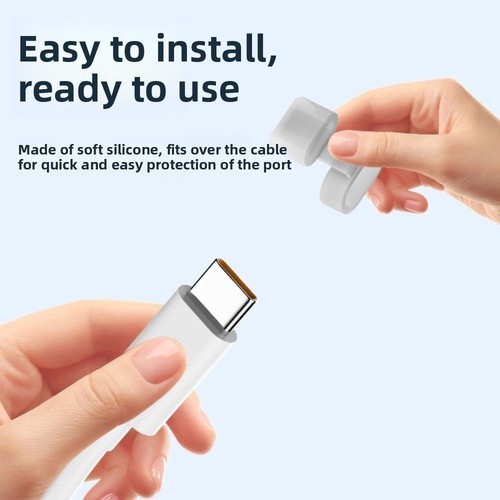 10Pcs Anti-Lost Data Line Protector Cap Silicone Charging Port Dust Plug - Photo 7 sur 9