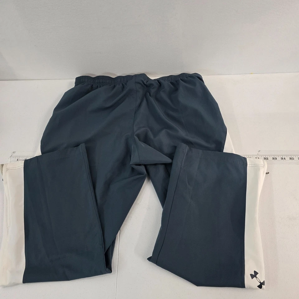 Under Armour Men's XL Loose Fit Track Pants Gray White 100% Polyester 6384 - Image 2 of 4