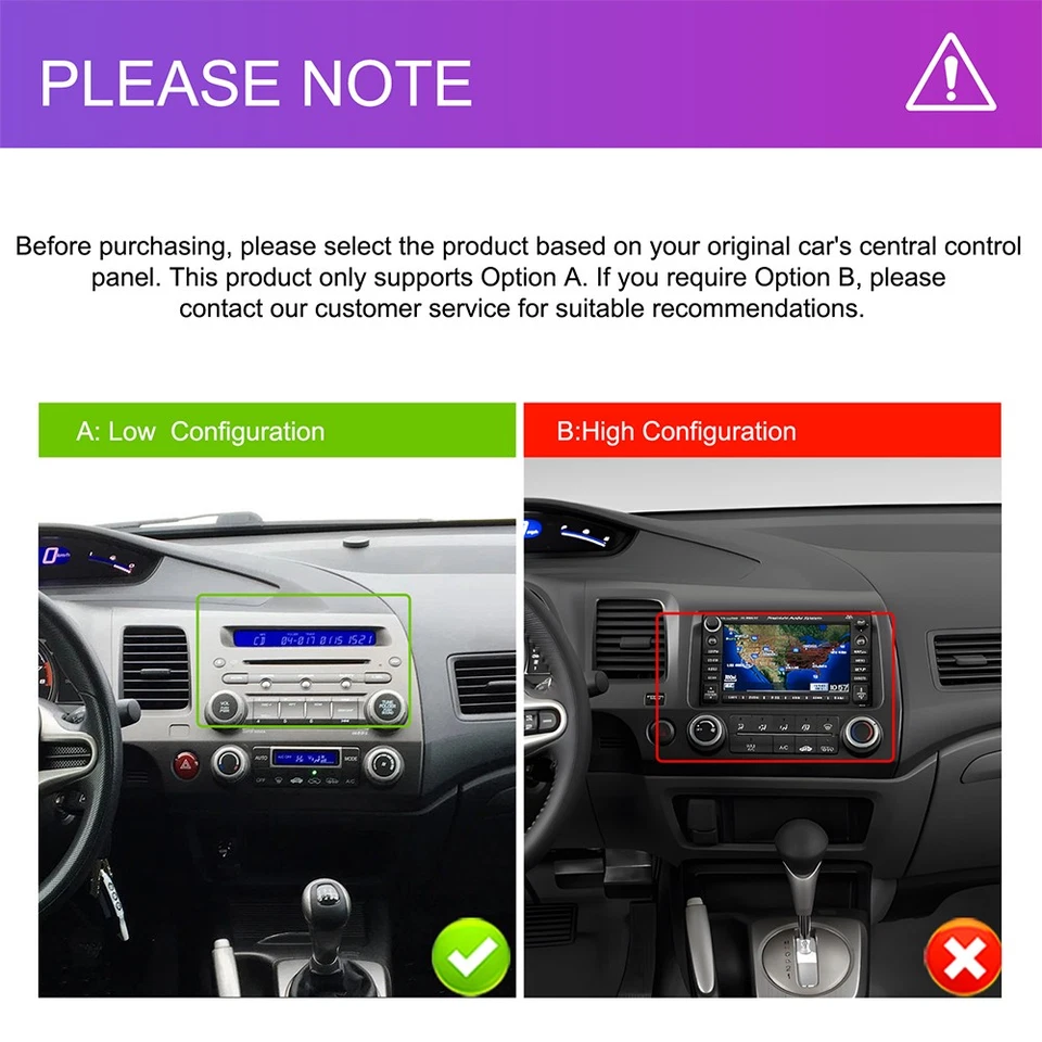 Radio estéreo GPS WiFi RDS para Honda Civic 2006-2011 Apple CarPlay Android 15 Foto 3 de 4