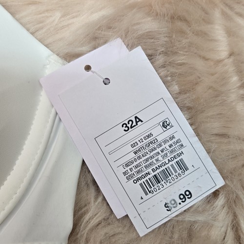 Damen Auden Everyday leicht gefütterter Halb T-Shirt BH weiß 32A Neu mit Etikett - Bild 4 von 7