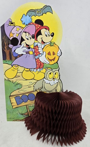 Vintage Disney Mickey Minnie Halloween Honeycomb Centerpiece 11 Inch 90s - Picture 2 of 4