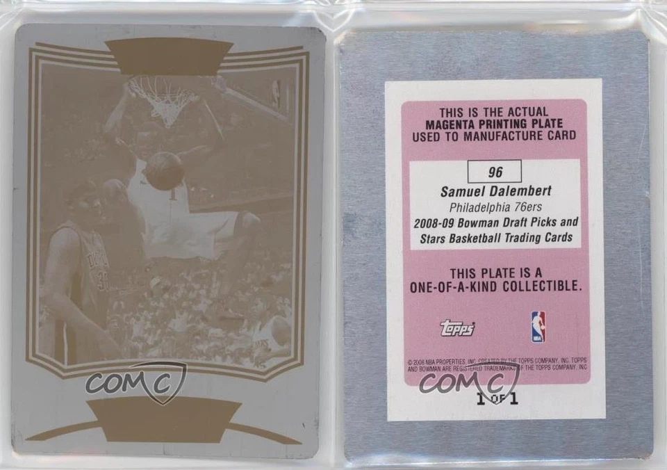 Placa de impresión magenta Bowman Draft Picks & Stars 2008 1/1 Samuel Dalembert 2b6 Foto 3 de 3
