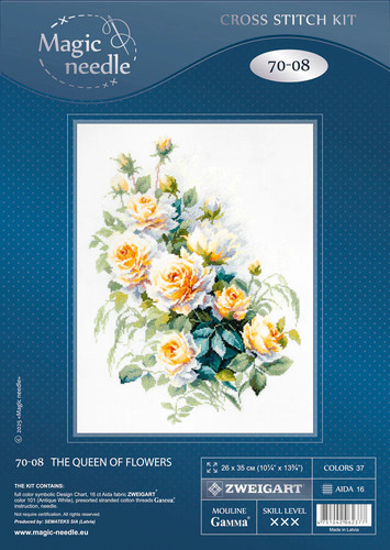 The Queen of Flowers 70-08 Counted Cross-Stitch Kit - Picture 3 of 10