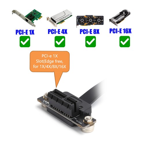 Extension Cable PCI‑E 1X Dual 90° Network Adapter With LED Indication Magnet NEW - Zdjęcie 6 z 12