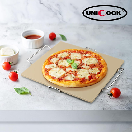 Unicook 12 Inch Square Pizza Stone for Oven and Grill, Oven Baking Stone for Bre - Bild 8 von 12