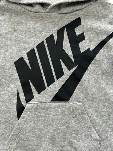 Nike Long Sleeve Logo Pullover Hoodie Sweatshirt Grey Kids Toddler Size 4T - Picture 3 of 13