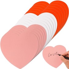 48 Pcs Large Heart Shape Paper Cut-Outs Double Sided Craft Heart D  cor for Ki
