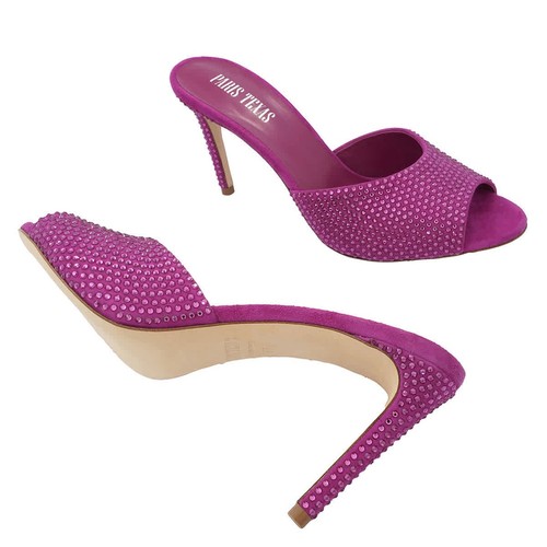 Paris Texas Ladies Pink Ruby Holly 105 Stiletto Mules, Brand Size 35 ( US Size 5 - Picture 2 of 3