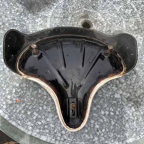 VTG Harley Panhead Knucklehead FLP Hydra-glide Rigid OEM WHITE Solo Seat POLICE - Foto 8 di 12