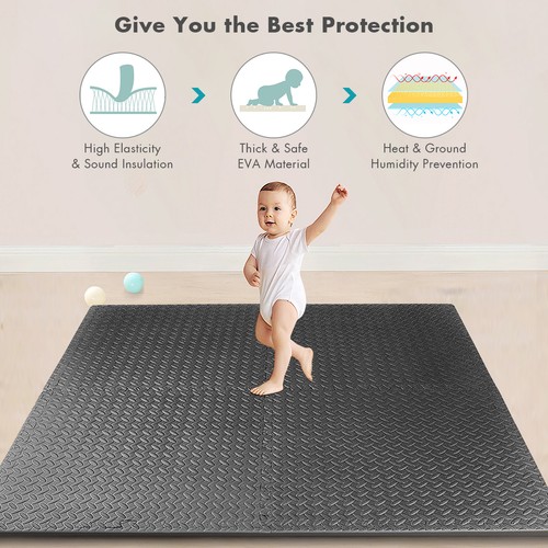12Tiles 1/2" Puzzle Exercise Floor Mats w/EVA Foam Interlocking Tiles (25"x25") - 第 7/10 張圖片