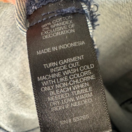 Express Distressed Blue Denim Rose Embroidered Jacket - S/XS - Bild 6 von 6