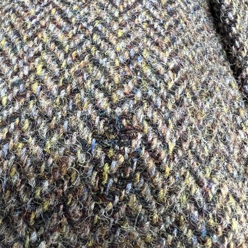 Harris Tweed Mantel Herren klein braun Wolle Fischgrät Relacher langer Mantel - Bild 5 von 23