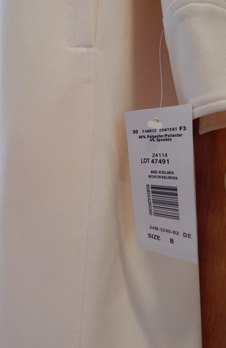 DAVID EMANUEL COLLECTABLES WHITE LONG SUIT COAT SZ 8 - Picture 4 of 5