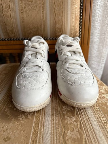 ZAPATILLAS GUCCI MADE IN ITALY GG GUCCISSIMA CUERO BLANCO 234359 MUJER TALLA 36\37 - Imagen 8 de 16