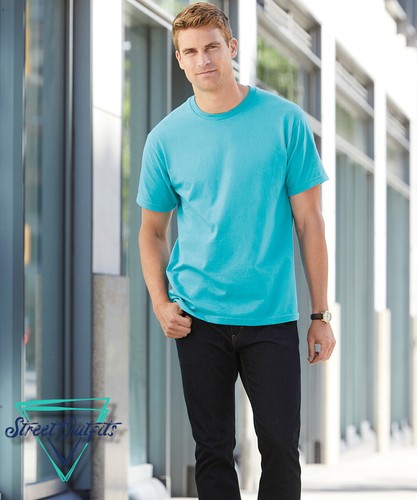 Heavy Cotton Mens T-Shirt Short Sleeve Crew Neck Round Gildan Hammer Plain Top - Picture 3 of 18