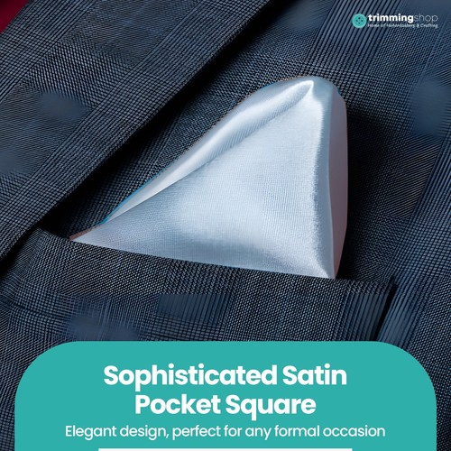 New Satin Wedding Mens Pocket Square Office Suit Plain Handkerchief - Picture 270 of 325