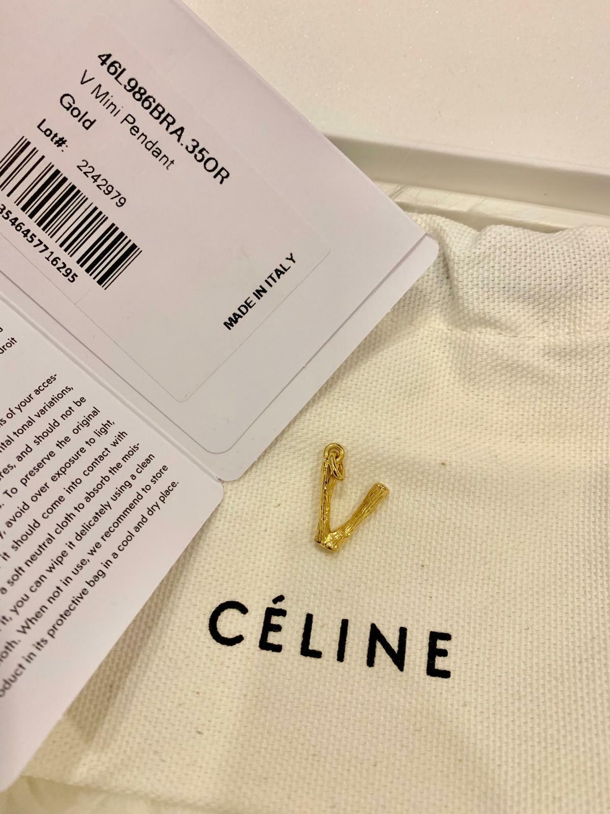 Genuine Celine Alphabet Necklace Pendant Letters: A, L, K, S, M, C, Q, O,  R, S,H