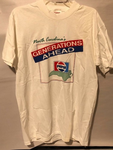 Vintage Pepsi Cola Advertising North Carolina Generations Ahead White L. T Shirt - Picture 1 of 6