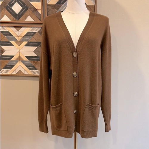 Naadam Signature Cashmere Boyfriend Cardigan Sweater Medium - Picture 2 of 7