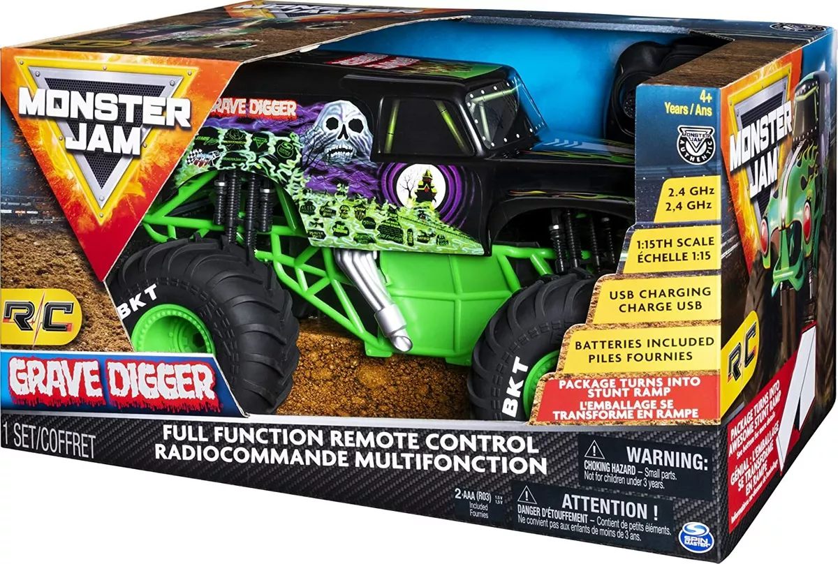 Monster Jam, Official Grave Digger Remote Control Monster Truck, 1:24  Scale, 2.4 GHz, for Ages 4 and Up