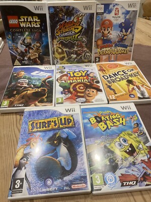 Nintendo Wii Spiele Konvolut x8 Spiele Pixar Up Mario Strikers Spongebob Toy Story 