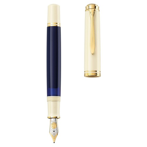 Pelikan 2024 Special Edition Souveraen M800 Cream Blue Fountain Pen EF NEW