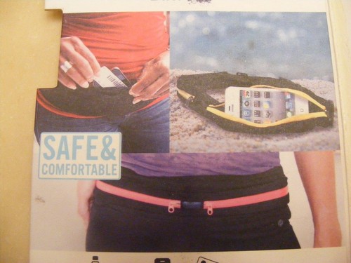 NIB MYME  MONEY BELT Cell phone zippered WAIST PACK black waterproof sandproof - Picture 2 of 8