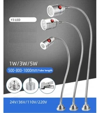 LED Machine Light Long Arm Hose Micro-machine Tool Work Light 24V Gooseneck Lamp