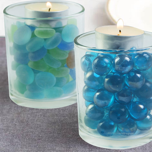 500 PCS Frosted Sea Glass Gems Flat Marbles Aquarium Pebbles for Vase Fillers,Cr - Picture 5 of 9