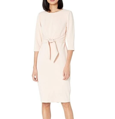 Adrianna Papell L114809 Knit Crepe Tie Waist Sheath Dress Women's Size 4 |  eBay