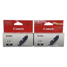 Canon Pixma 551 Black Ink Cartridge x2 Genuine Original IP-8750 MG5450 MX925