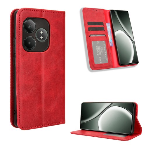 For Realme GT 6, Magnetic Shockproof Flip Leather Wallet Card Case Soft Cover - Picture 11 of 18