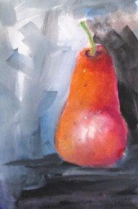 Red-Pear-fruit-acrylic-painting-art-still-life-art-Delilah