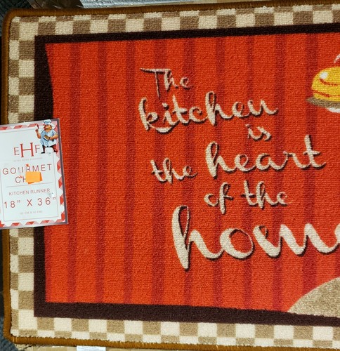 EXTRA LANGER BEDRUCKTER BODENLÄUFER (18"x36") FAT CHEF, KITCHEN IS HEART OF HOME, EHF - Bild 5 von 12