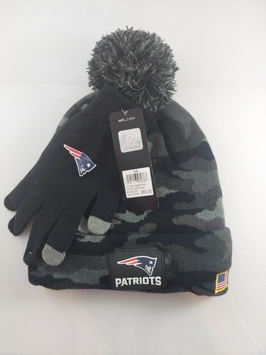 New England Patriots Salute to Service NFL Beanie Winter Hat And Gloves Camo New - Bild 2 von 6
