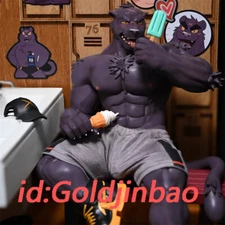 SHIBADON Studio Ray Model PU Panther Statue H29cm Cast Off Painted