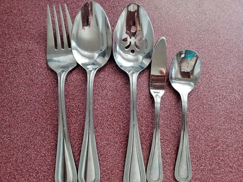 ONEIDA Stainless COUNTESS Hostess Set 5 PIECE SERVING Spoons Knife Meat Fork