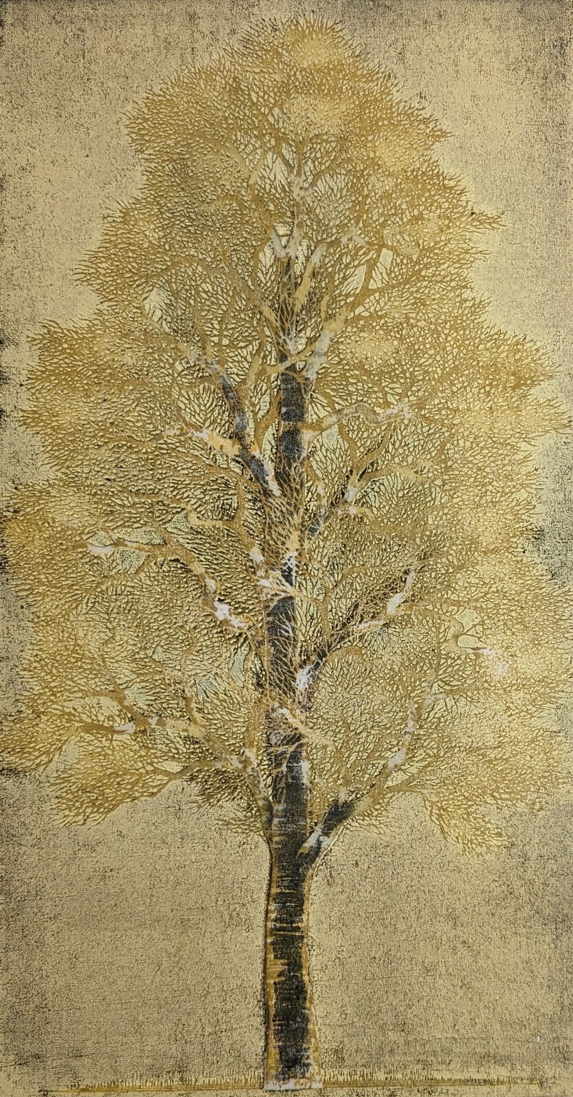 並木一 Hajime Namiki tree scene 6 木版画 自然 直筆サイン