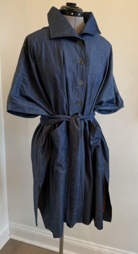 MOUTAKI Made In Greece Tunika Top Jacke Lagenlook Denim Gürtel offen Gr. NEU! - Bild 3 von 12