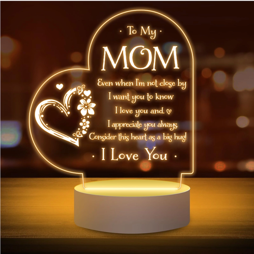 2 Pk Personalised 3D Night Light LED Lamp Gift for Mom Mum Birthday Mothers Day - Picture 7 of 7