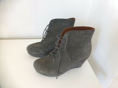 grey wedge ankle boots