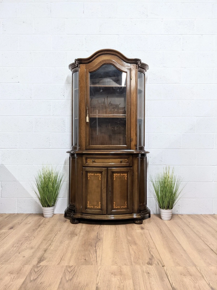 Glass front hutch cabinet deals