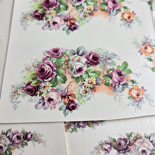 Vintage Aufkleber Transfers Wasserrutschen Keramik Basteln FLORAL Lot #63 - Bild 3 von 9