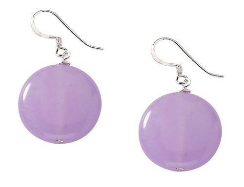 Lavender Jade Earrings in Sterling Silver - Picture 2 of 4