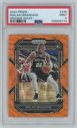 2022-23 Panini Prizm Basketball Orange Wave RC Malaki Branham 32/60 PSA 9 #230